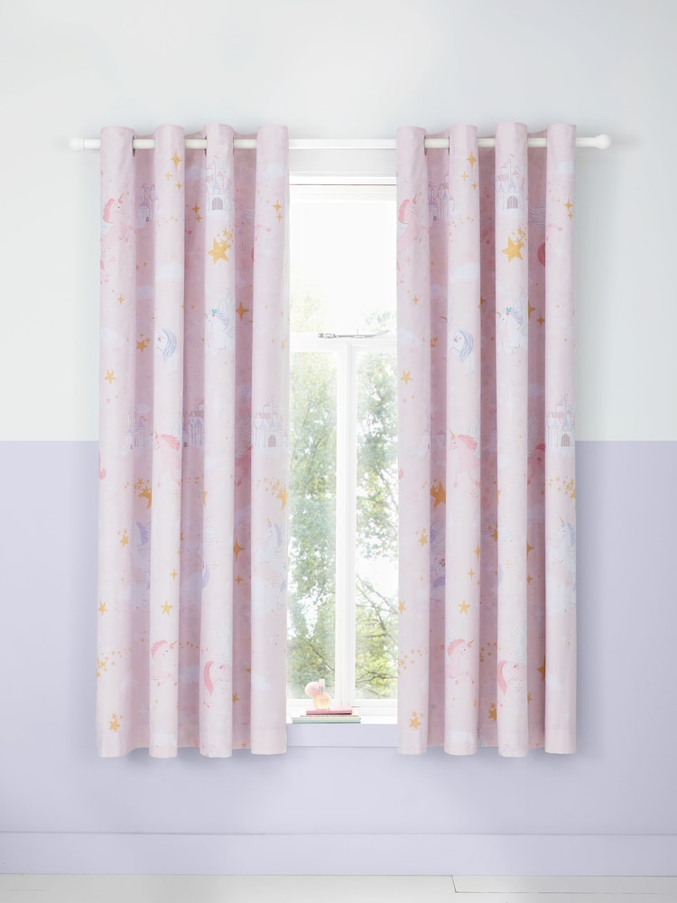 Catherine Lansfield Fairytale Unicorn Eyelet Curtains - Imagem 2 de 5