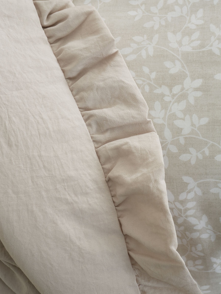 Bianca Natural Soft Washed Frill 220x230cm Bedspread - Image 2 of 3