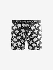 Black/White Ghost Halloween Pattern Trunks - Image 1 of 3