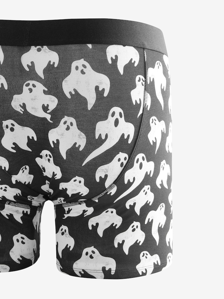Black/White Ghost Halloween Pattern Trunks - Image 2 of 3