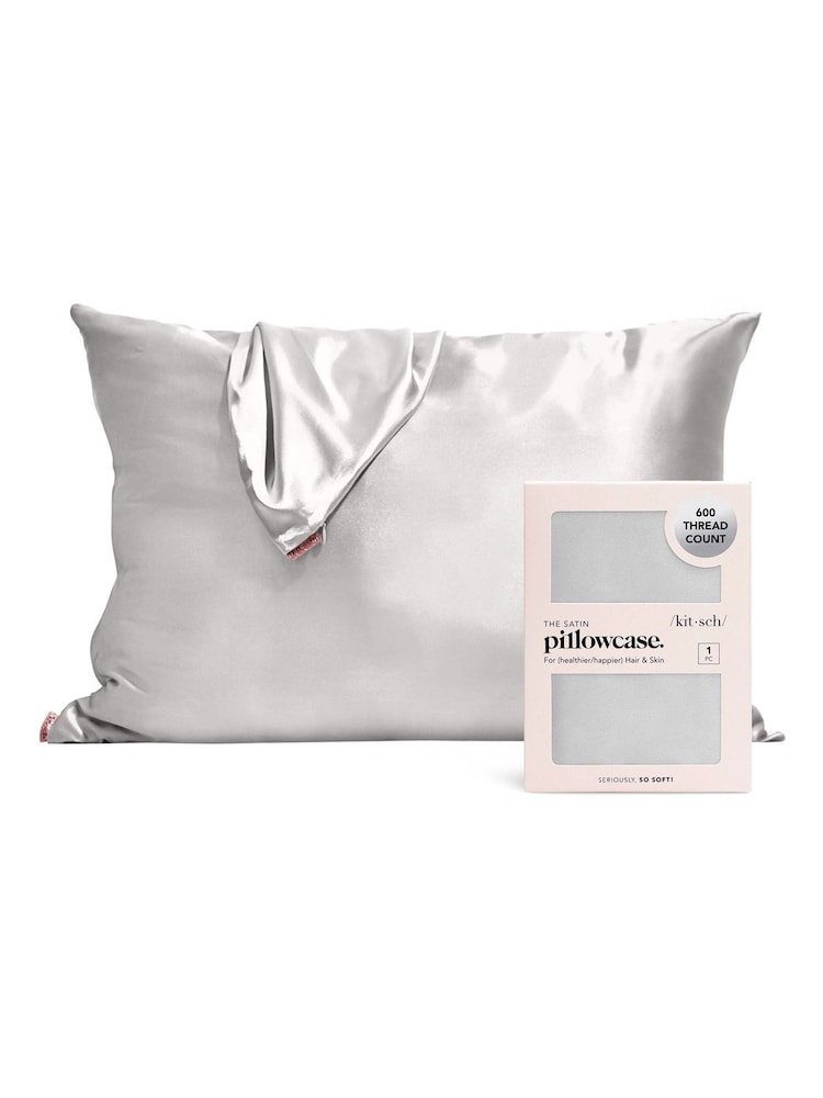 Kitsch Silver Satin Pillowcase - Image 1 of 5