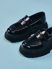 Kickers Black Youth Kenzi Loafer Patent Shoes - Image 1 of 14