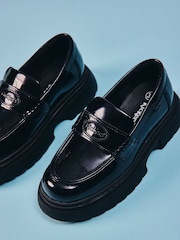 Kickers Black Youth Kenzi Loafer Patent Shoes - Image 2 of 14