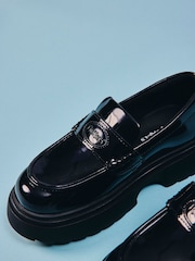 Kickers Black Youth Kenzi Loafer Patent Shoes - Image 3 of 14