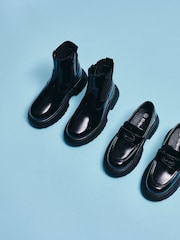 Kickers Black Youth Kenzi Loafer Patent Shoes - Image 7 of 14