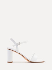 Linzi White Balfour Block Heeled Sandals With Padded Front Strap - Image 2 of 5