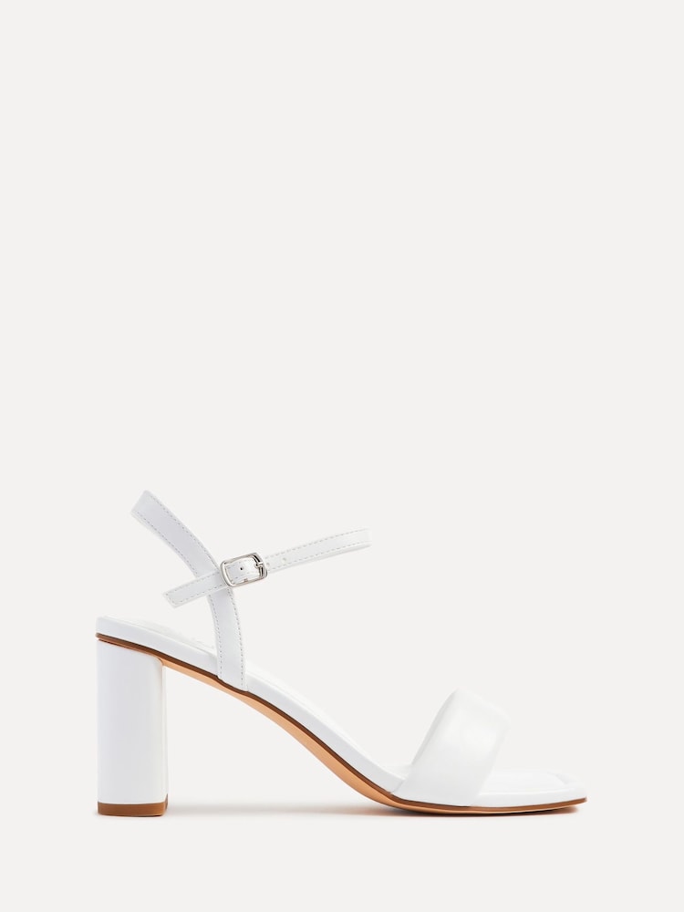 Linzi White Balfour Block Heeled Sandals With Padded Front Strap - Image 2 of 5