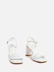 Linzi White Balfour Block Heeled Sandals With Padded Front Strap - Image 3 of 5