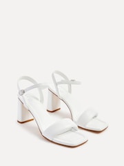 Linzi White Balfour Block Heeled Sandals With Padded Front Strap - Image 4 of 5