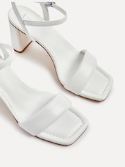 Linzi White Balfour Block Heeled Sandals With Padded Front Strap - Image 5 of 5