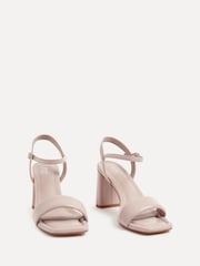 Linzi Nude Balfour Block Heeled Sandals With Padded Front Strap - Image 3 of 5
