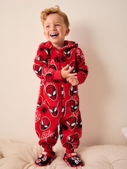Red Spiderman Fleece All-In-One (9mths-10yrs) - Image 1 of 7