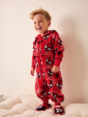 Red Spiderman Fleece All-In-One (9mths-10yrs) - Image 3 of 7