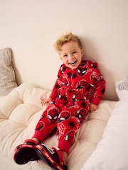 Red Spiderman Fleece All-In-One (9mths-10yrs) - Image 4 of 7