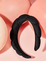 Kitsch Puffy Cloud Fashion Headband - Black - Image 2 of 5
