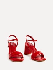 Linzi Red Balfour Block Heeled Sandals With Padded Front Strap - Image 3 of 5