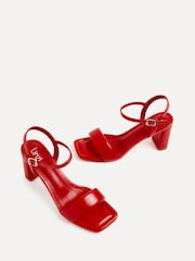 Linzi Red Balfour Block Heeled Sandals With Padded Front Strap - Image 4 of 5