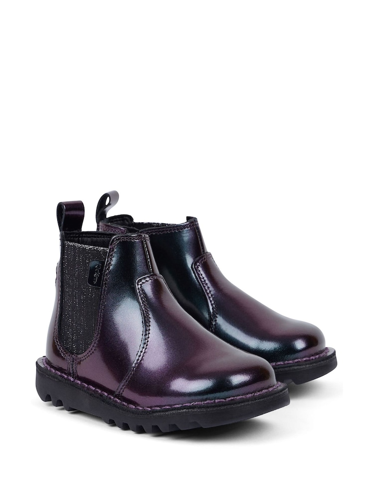 Kickers Black Chelsea Galactic School Shoes - Image 2 of 6