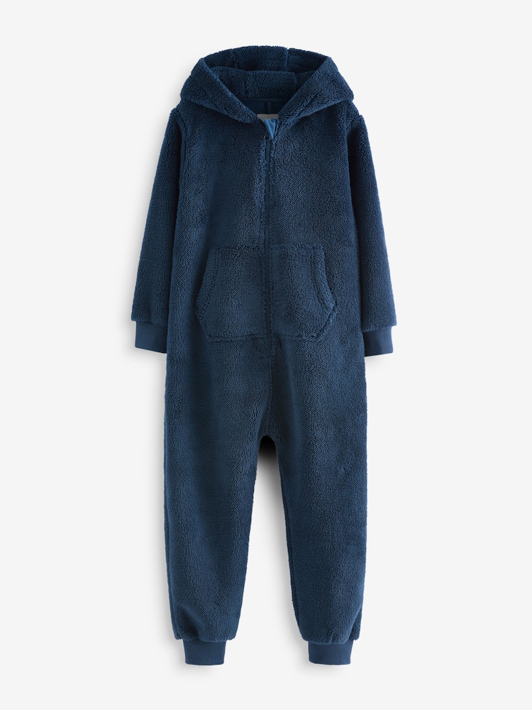 Navy Blue Fleece All-In-One (3-16yrs) - Image 4 of 7