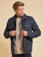 Threadbare Blue 4 Pocket Shacket - Image 1 of 4