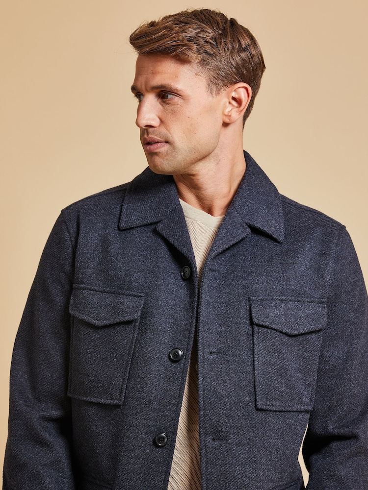 Threadbare Blue 4 Pocket Shacket - Image 4 of 4