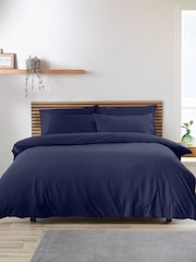 Catherine Lansfield Navy Blue So Soft Easy Iron Duvet Cover Set - Image 1 of 3