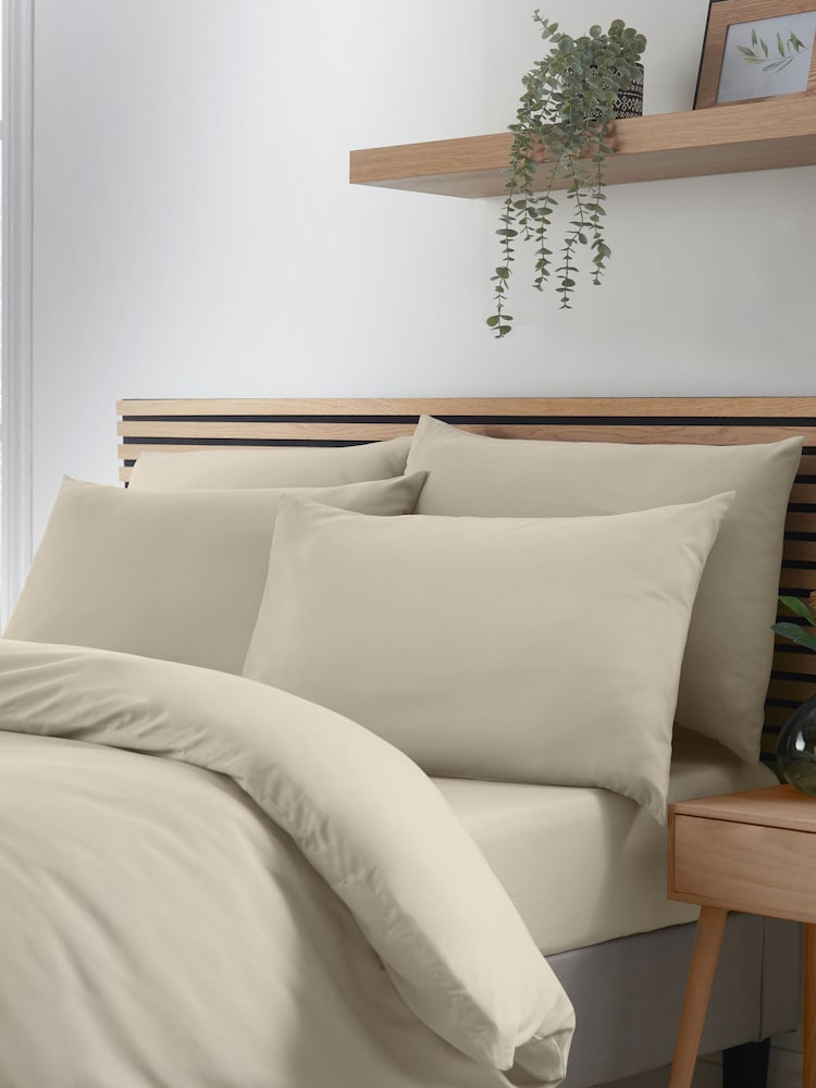 Catherine Lansfield Natural So Soft Easy Iron Duvet Cover Set - Image 2 of 3