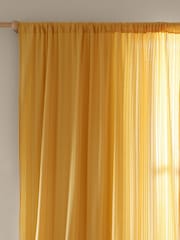 Pineapple Elephant Ochre Zofia Broderie Anglaise100% Cotton Sheer Panel Voile - Image 3 of 4