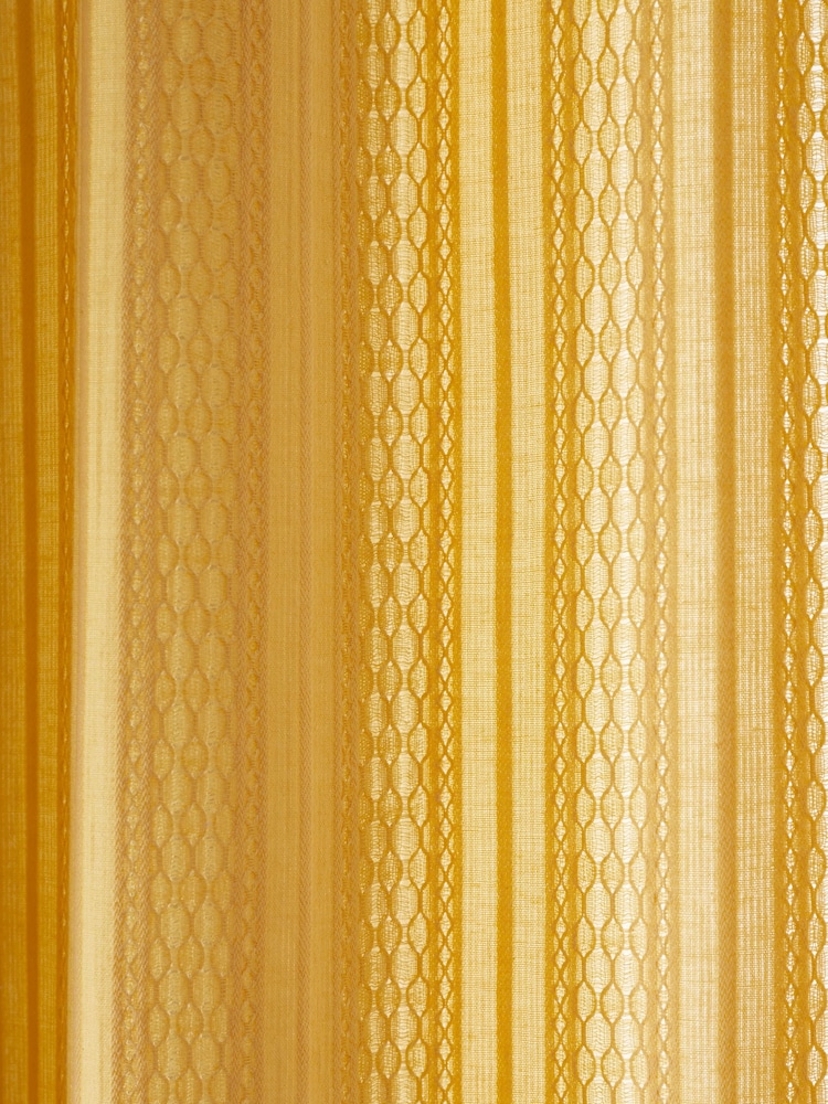 Pineapple Elephant Ochre Zofia Broderie Anglaise100% Cotton Sheer Panel Voile - Image 4 of 4