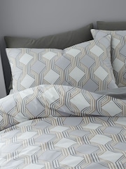 Bianca Grey Atticus Geometric 100% Cotton Duvet Cover Set - Image 4 of 5