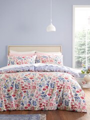 Bianca Pink Olivia Floral 100% Cotton Duvet Cover Set - Image 1 of 4