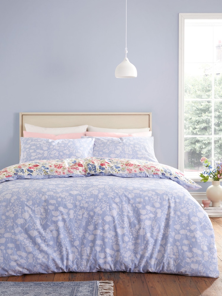Bianca Pink Olivia Floral 100% Cotton Duvet Cover Set - Image 2 of 4