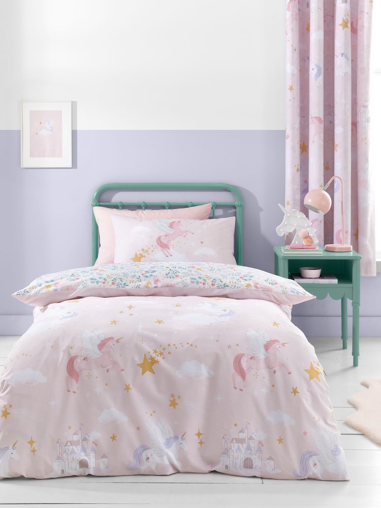 Juego de funda nórdica con estampado de unicornios de Catherine Lansfield - Imagen 1 de 4