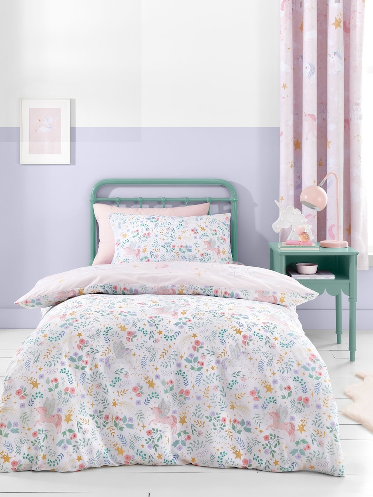 Juego de funda nórdica con estampado de unicornios de Catherine Lansfield - Imagen 2 de 4