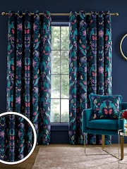 Catherine Lansfield Navy Blue Curtains - Imagem 1 de 4