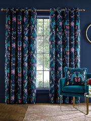 Catherine Lansfield Navy Blue Curtains - Imagem 2 de 4