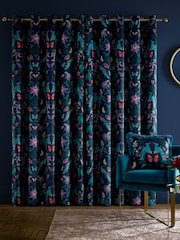 Catherine Lansfield Navy Blue Curtains - Imagem 3 de 4