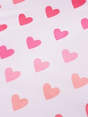 Catherine Lansfield Pink/White Twin Pack So Soft Hearts/Stripes Duvet Cover Set - Image 4 of 5