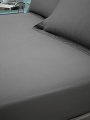 Bianca Charcoal Grey 180 Thread Count Cotton Fitted Sheet - Image 1 of 3
