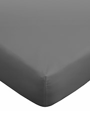 Bianca Charcoal Grey 180 Thread Count Cotton Fitted Sheet - Image 3 of 3
