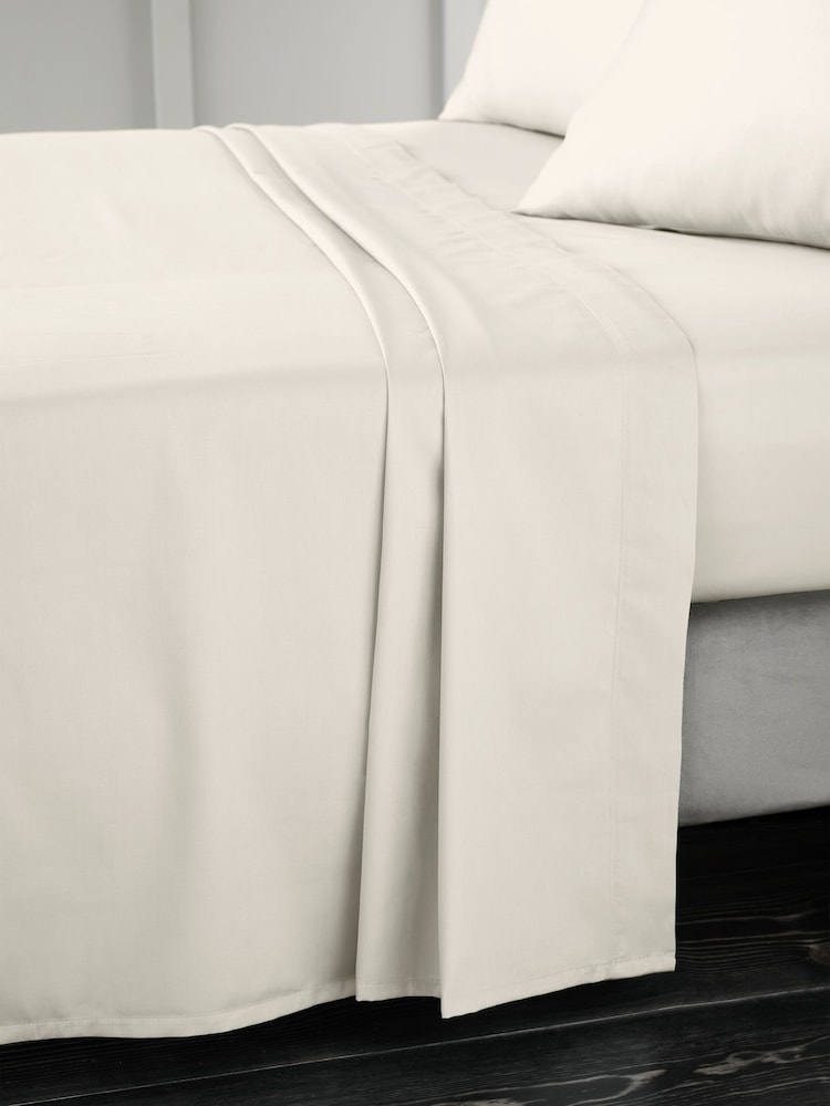 Bianca Oyster 400 Thread Count 100% Cotton Sateen Flat Sheet - Image 1 of 2