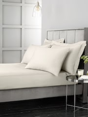 Bianca Oyster 400 Thread Count 100% Cotton Sateen Flat Sheet - Image 2 of 2