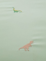 Catherine Lansfield Green Embroidered Dinosaur Duvet Cover Set - Image 5 of 5