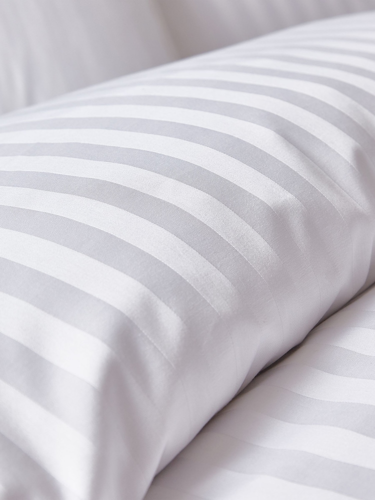 Bianca White 300 Thread Count 100% Cotton Satin Stripe Fitted Sheet - Image 4 of 4 Bianca White 300 Thread Count 100% Cotton Satin Stripe Fitted Sheet - Image 4 of 4