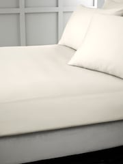 Bianca Oyster 400 Thread Count 100% Cotton Sateen Fitted Sheet - Image 1 of 3