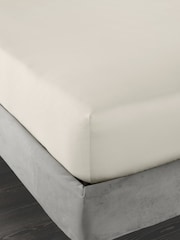 Bianca Oyster 400 Thread Count 100% Cotton Sateen Fitted Sheet - Image 2 of 3