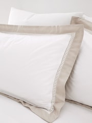 Bianca White Oxford Lace 100% Cotton Duvet Cover Set - Image 2 of 4
