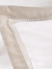 Bianca White Oxford Lace 100% Cotton Duvet Cover Set - Image 4 of 4