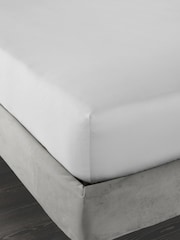 Bianca Dove Grey 400 Thread Count 100% Cotton Sateen Fitted Sheet - Image 2 of 3