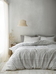 Pineapple Elephant White Aisha Tufted Spot Duvet Cover Set - Image 1 of 4